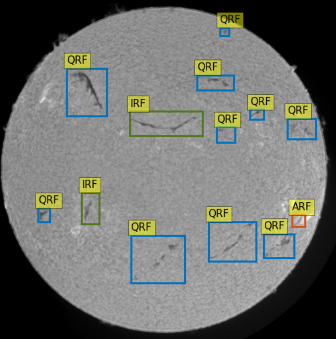 Thumbnail for Solar filament detection, classification, and tracking with deep learning